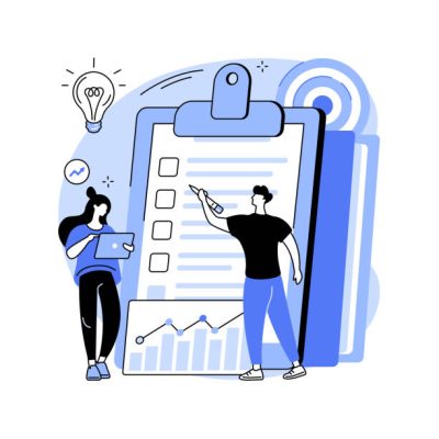 Project planning abstract concept vector illustration. Project plan creation, schedule management, business analysis, vision and scope, timeline and timeframe estimate, document abstract metaphor.