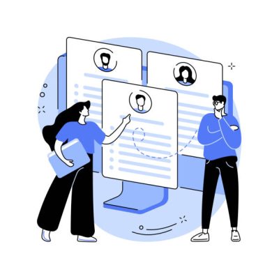 Human resources abstract concept vector illustration. HR team work, human resources agency, headhunter service, talent acquisition, job listing website, post resume, find staff abstract metaphor.