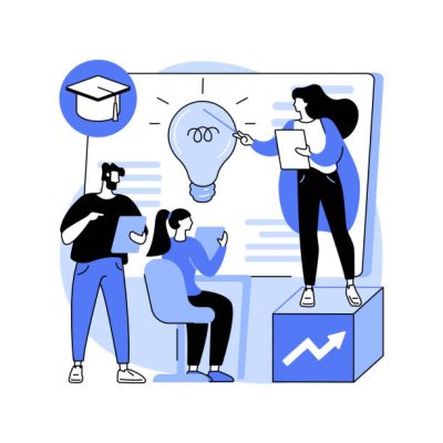 Professional development of teachers abstract concept vector illustration. School authority initiative, training for teachers, conference and seminar, qualification programme abstract metaphor.