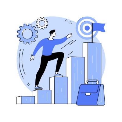 Career development abstract concept vector illustration. Career change, manage successful alternative career, retraining for a new job, employee performance, job responsibility abstract metaphor.