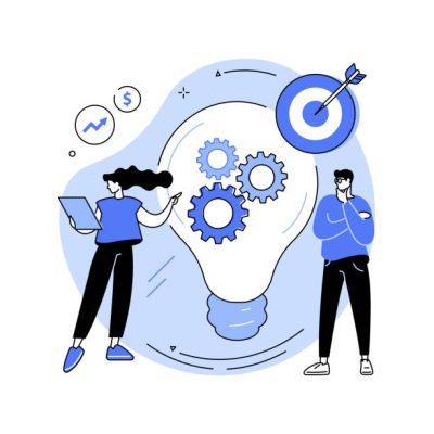 New idea generation abstract concept vector illustration. Business model innovation, entrepreneurship success, innovation management, abstract and visual ideas, creative thinking abstract metaphor.
